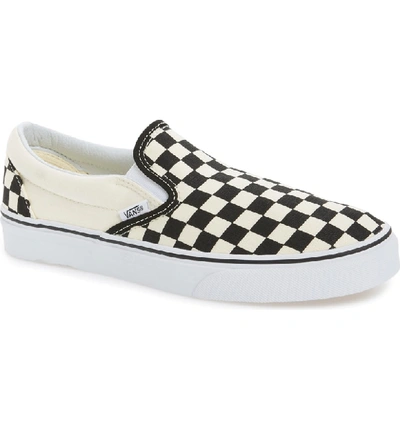 Shop Vans Classic Slip-on In Black/ White Checker/ White