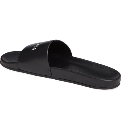 Shop Balenciaga Logo Slide Sandal In Black/ White