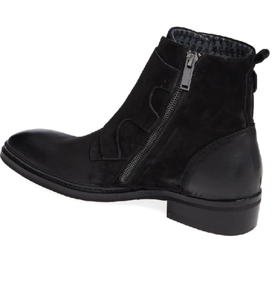 Shop Karl Lagerfeld Triple Buckle Monk Boot In Black