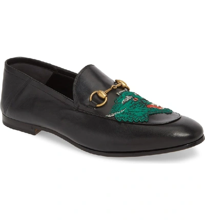 Shop Gucci Brixton Embroidered Loafer In Black