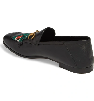 Shop Gucci Brixton Embroidered Loafer In Black