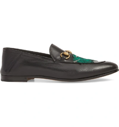 Shop Gucci Brixton Embroidered Loafer In Black