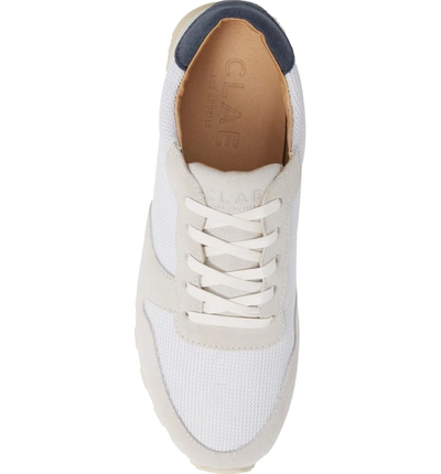 Shop Clae Hayward Sneaker In White Suede Navy