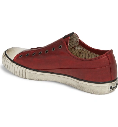 Shop John Varvatos Linen Laceless Sneaker In Poppy Red Linen