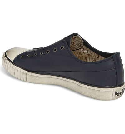 Shop John Varvatos Linen Laceless Sneaker In Midnight Linen