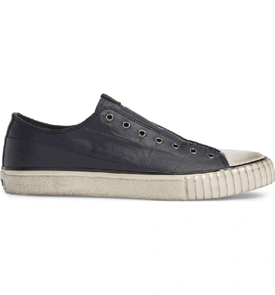 Shop John Varvatos Linen Laceless Sneaker In Midnight Linen