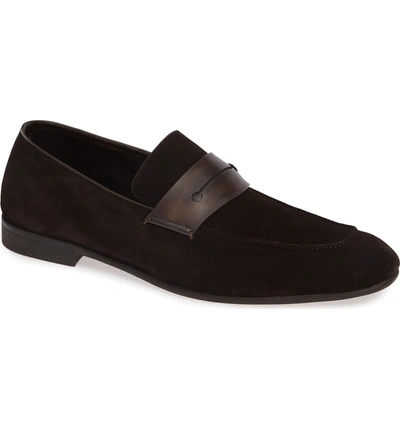 Shop Ermenegildo Zegna Penny Loafer In Brown