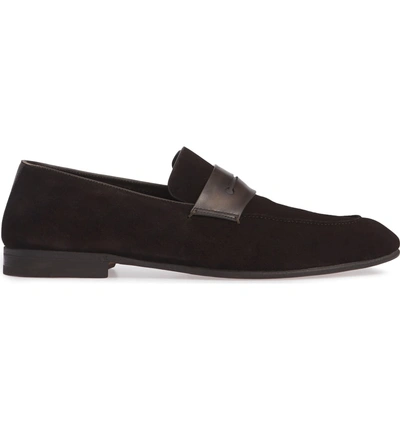 Shop Ermenegildo Zegna Penny Loafer In Brown