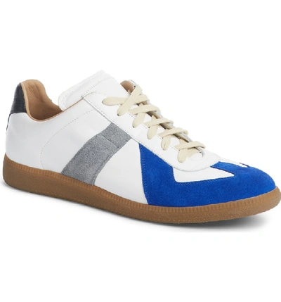 Shop Mm6 Maison Margiela Maison Margiela Replica Low Top Sneaker In White / Blue