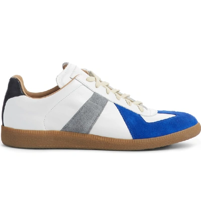 Shop Mm6 Maison Margiela Maison Margiela Replica Low Top Sneaker In White / Blue