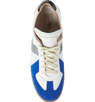 Shop Mm6 Maison Margiela Maison Margiela Replica Low Top Sneaker In White / Blue