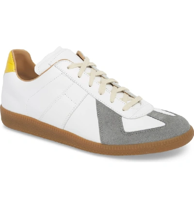 Shop Mm6 Maison Margiela Maison Margiela Replica Low Top Sneaker In White / Yellow