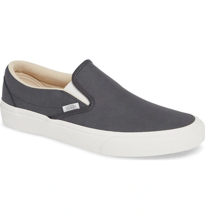 Shop Vans 'classic' Slip-on Sneaker In Asphalt/ Blanc Leather