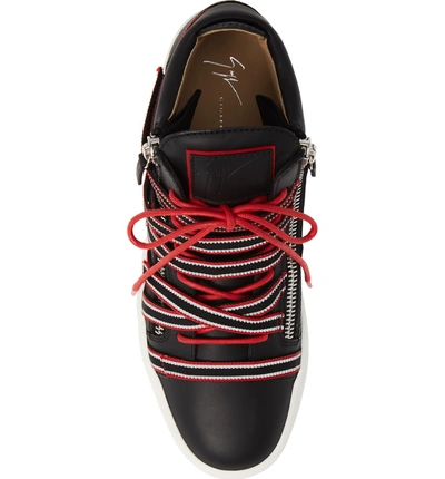 Shop Giuseppe Zanotti Multistrap Mid Top Sneaker In Black/ Black