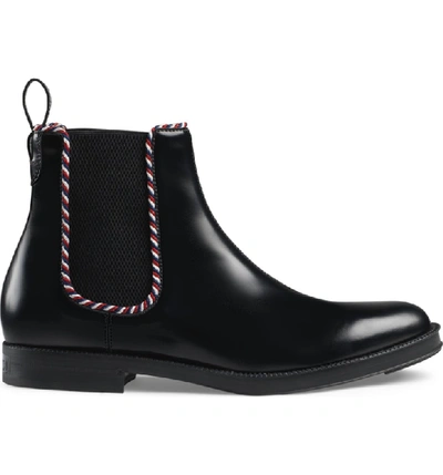 Shop Gucci Beyond Chelsea Boot In Black/ Black