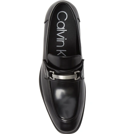 Shop Calvin Klein Craig Bit Loafer In Black Leather