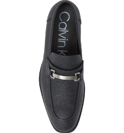 Shop Calvin Klein Craig Bit Loafer In Dark Navy Leather