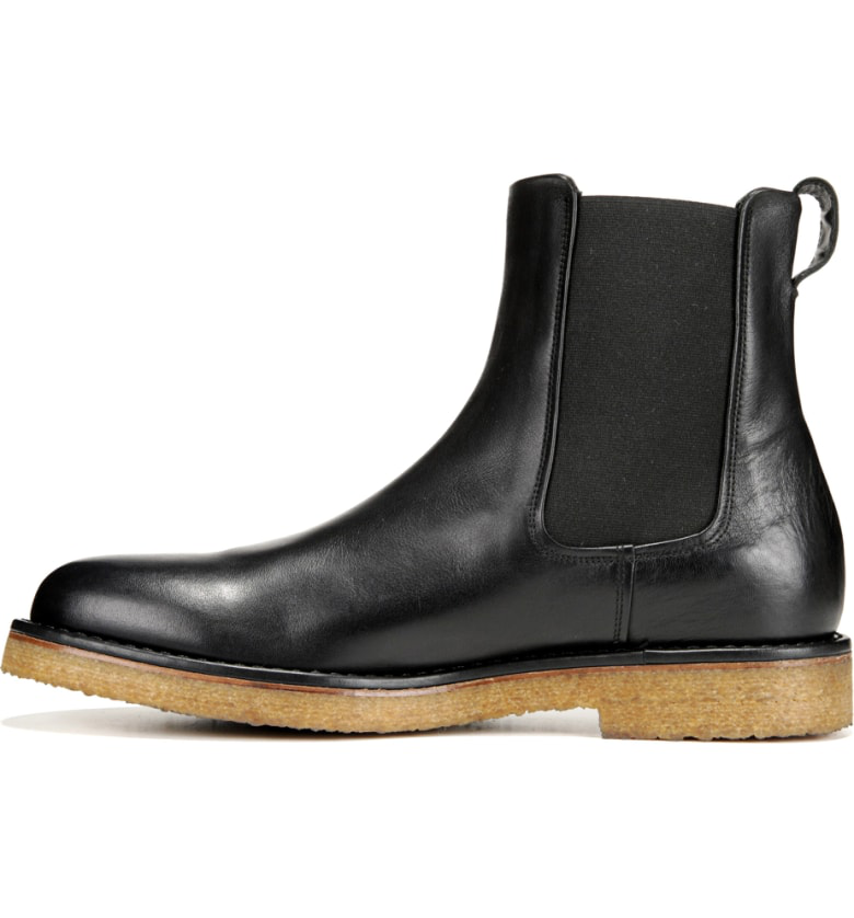 vince women's cressler round toe leather chelsea booties