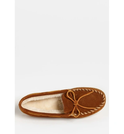 Shop Minnetonka Suede Moccasin In Brown Suede