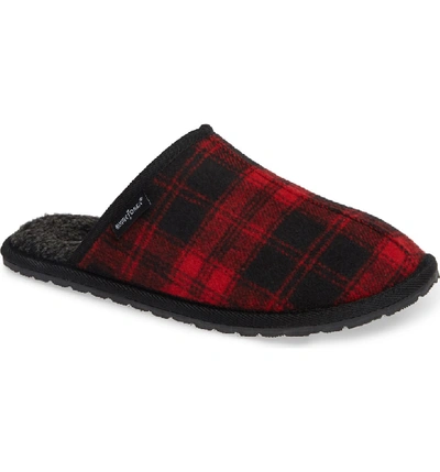 Shop Minnetonka Franklin Scuff Slipper In Red Plaid Fabric