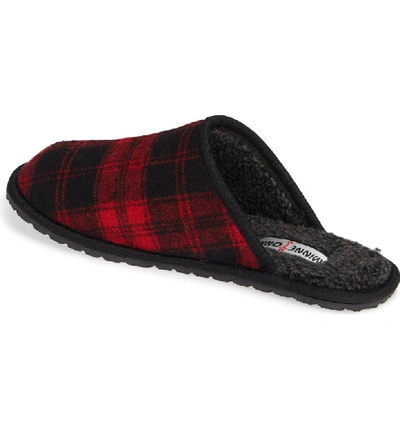 Shop Minnetonka Franklin Scuff Slipper In Red Plaid Fabric