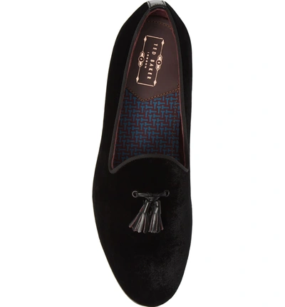 Shop Ted Baker Lility Tassel Loafer In Black Textile