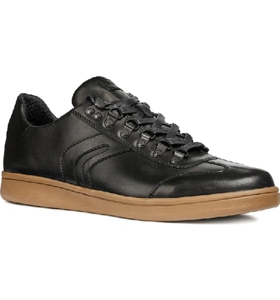 Shop Geox Warrens 12 Low Top Sneaker In Black Leather