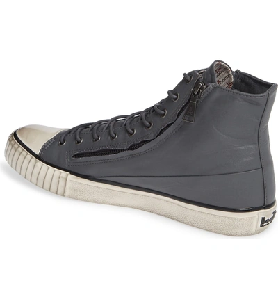 Shop John Varvatos Bootleg Sneaker In Grey Coated Linen