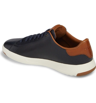 Shop Cole Haan Grandpr? Perforated Low Top Sneaker In Blazer Blue Leather