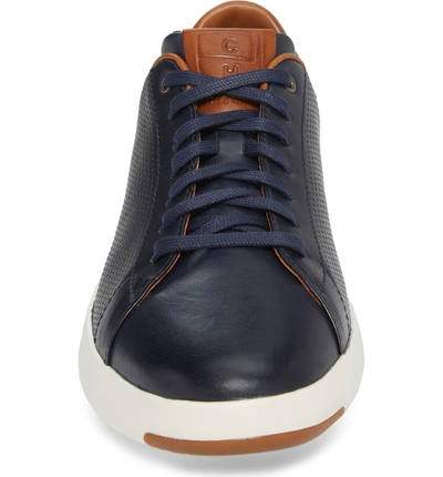 Shop Cole Haan Grandpr? Perforated Low Top Sneaker In Blazer Blue Leather