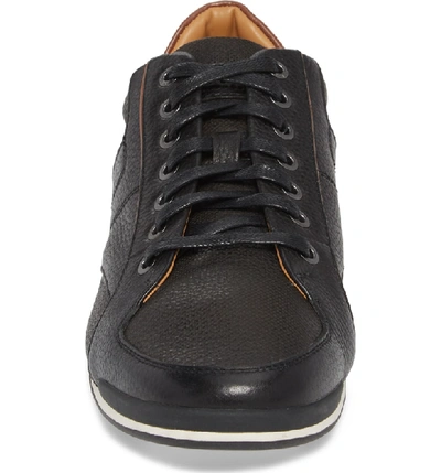 Shop Hugo Boss Saturn Low Top Sneaker In Black Leather