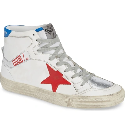 Shop Golden Goose 2.12 Star High Top Sneaker In White Leather- Red Star