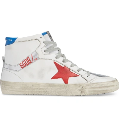 Shop Golden Goose 2.12 Star High Top Sneaker In White Leather- Red Star