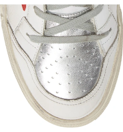 Shop Golden Goose 2.12 Star High Top Sneaker In White Leather- Red Star