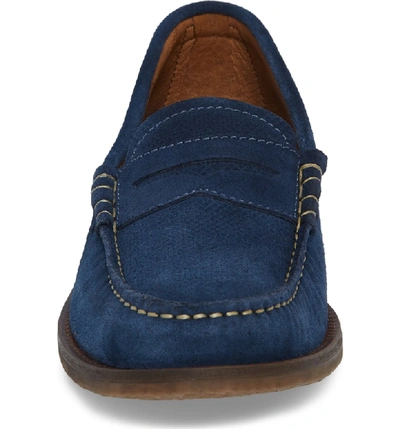 Shop Pajar Wayne Textured Penny Loafer In Oceana Blue