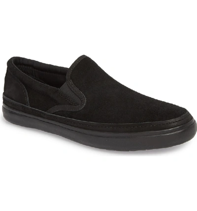 Shop John Varvatos Suede Jet Slip-on Sneaker In Black Suede