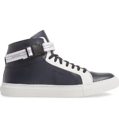 Shop Buscemi Ankle Strap High Top Sneaker In Oceano/ White