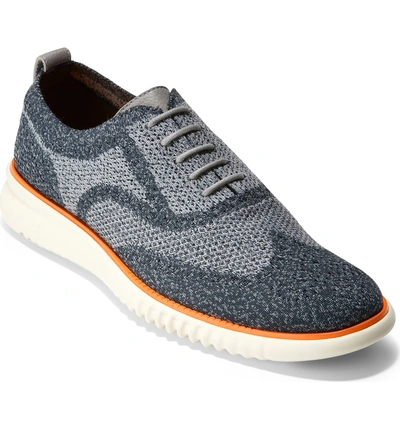 Shop Cole Haan 2.zerogrand Stitchlite Water Resistant Wingtip In Blueberry/ Ironstone