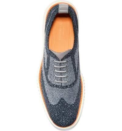 Shop Cole Haan 2.zerogrand Stitchlite Water Resistant Wingtip In Blueberry/ Ironstone