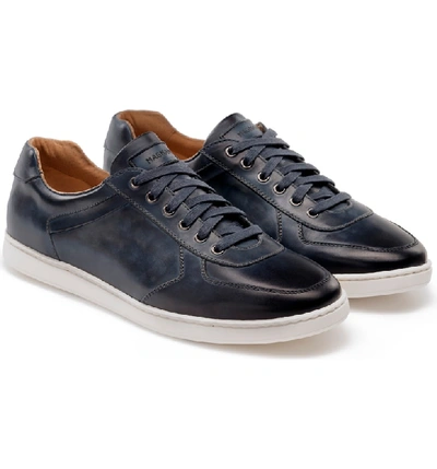 Shop Magnanni Echo Sneaker In Navy Leather