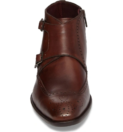 Shop Mezlan Taberna Double Monk Strap Boot In Cognac Leather