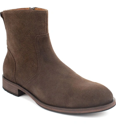 Shop Gordon Rush Fayette Plain Toe Zip Boot In Chocolate Suede