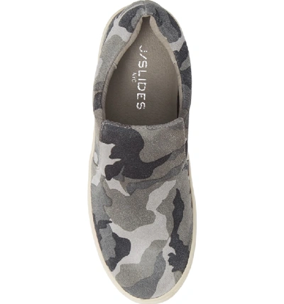 Shop Jslides Harry Slip-on Sneaker In Grey Camo Suede