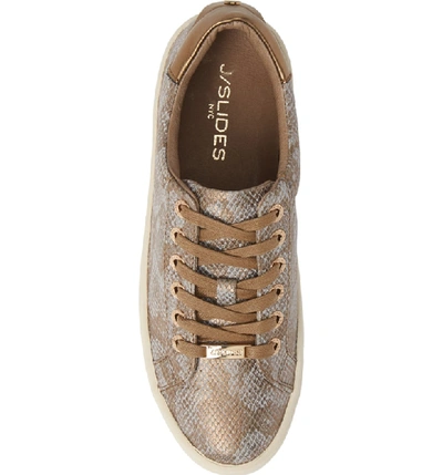 Shop Jslides Hippie Platform Sneaker In Bronze Lux Fabric