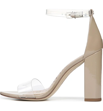 Shop Sam Edelman Yaro Ankle Strap Sandal In Clear/ Nude Patent Leather