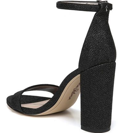 Shop Sam Edelman Yaro Ankle Strap Sandal In Black Fabric