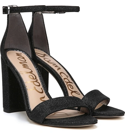 Shop Sam Edelman Yaro Ankle Strap Sandal In Black Fabric