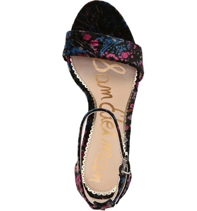 Shop Sam Edelman Yaro Ankle Strap Sandal In Black Multi Velvet