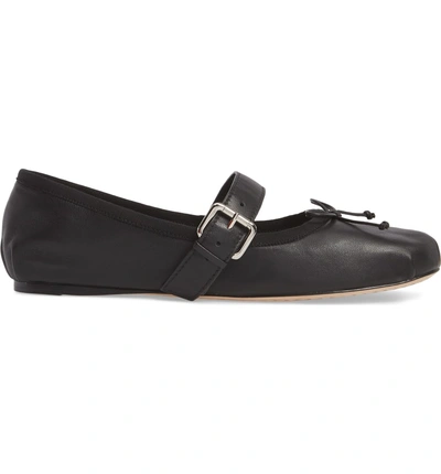 Shop Grey City Molly Mary Jane Flat In Black Leather