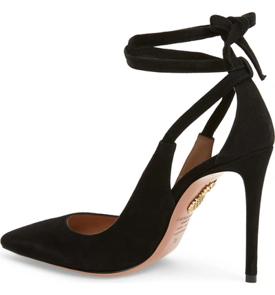 Shop Aquazzura Milano Ankle Tie Pump In Black